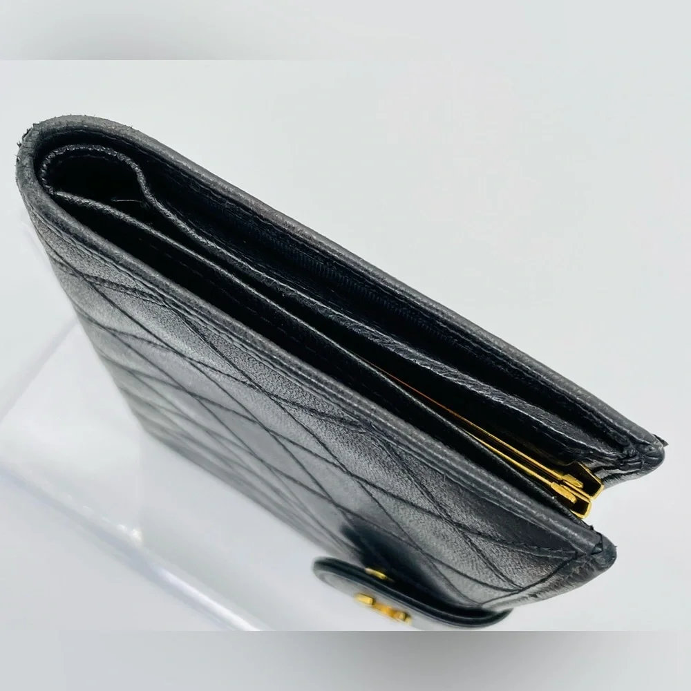 CHANEL Black Quilted Lambskin French Purse Wallet with COA! - Picture 6 of 16